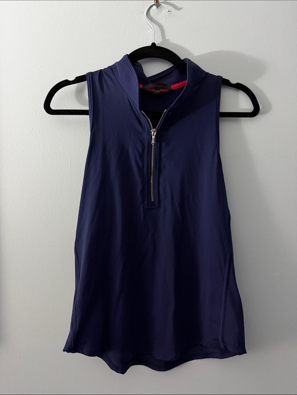 Vista Mock Neck Navy Top